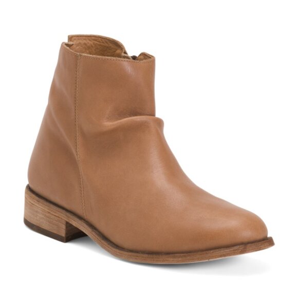 NEW BEEK Made In Mexico Leather Quail Booties in saddle for women 825 13m8 - Picture 4 of 9